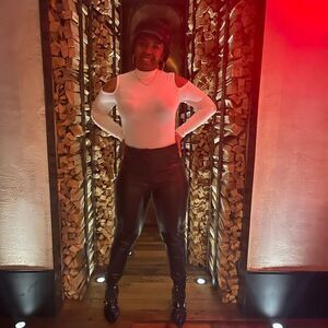 Faux leather pants